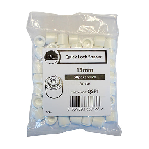 This is an image of Timco - Quick Lock Spacers 13mm - (50 PCS Bag) QSP1