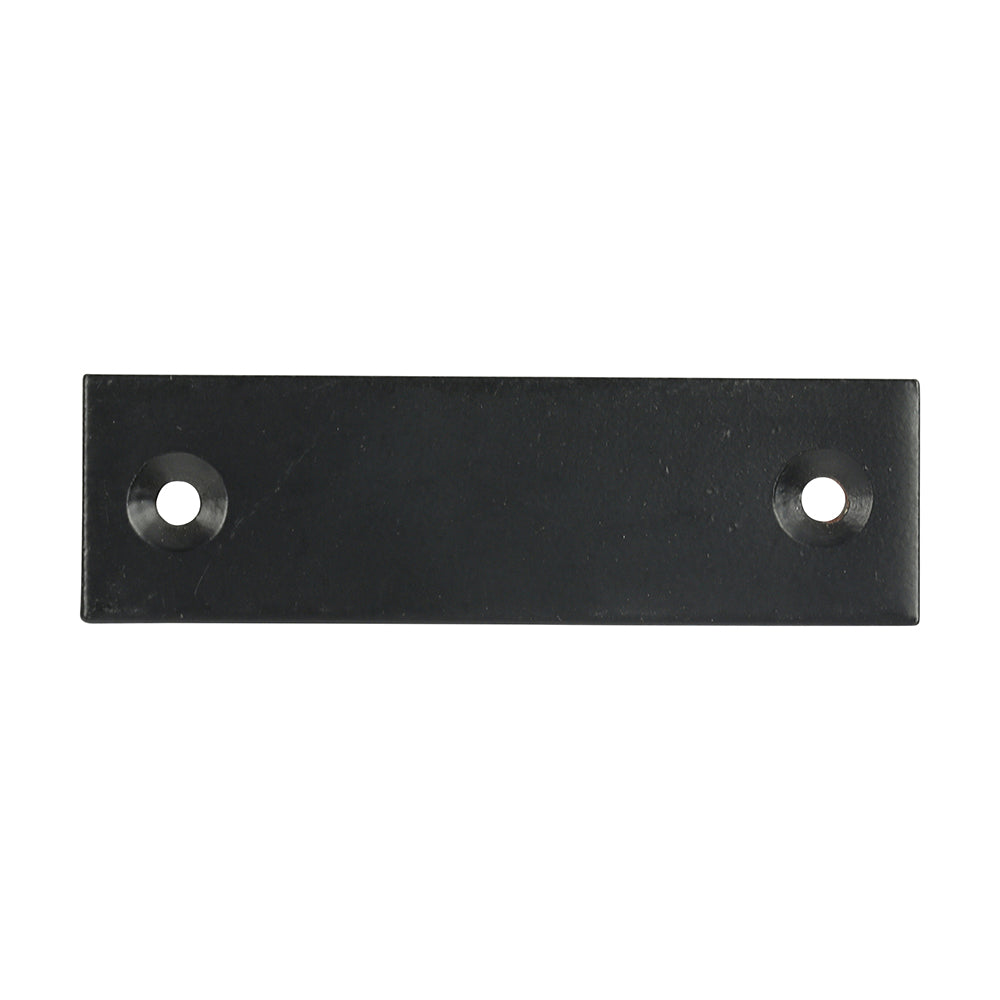 This is an image of Timco - Rim Sashlock Reverse Plate - Epoxy Black 74 x 22 (1 Each Bag) RSLRPB