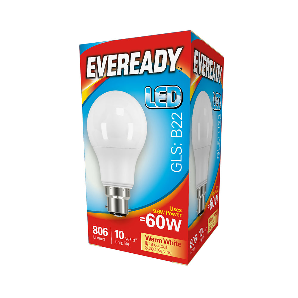 This is an image of Timco - Eveready LED GLS Light Bulb - B22 - 806 Lumen - 8.8W - Warm Light 806 Lumen (5 Pieces Pack) S13622
