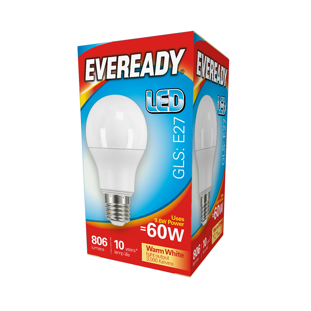 This is an image of Timco - Eveready LED GLS Light Bulb - E27 - 806 Lumen - 8.8W - Warm Light 806 Lumen (5 Pieces Pack) S13624