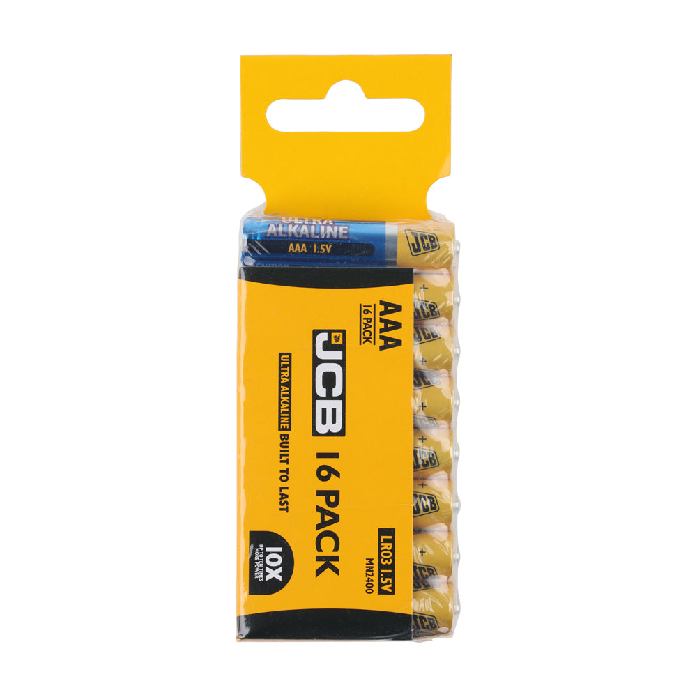 This is an image of Timco - JCB Ultra Alkaline Batteries Trade Pack AAA (16 Pieces Pack) S8809