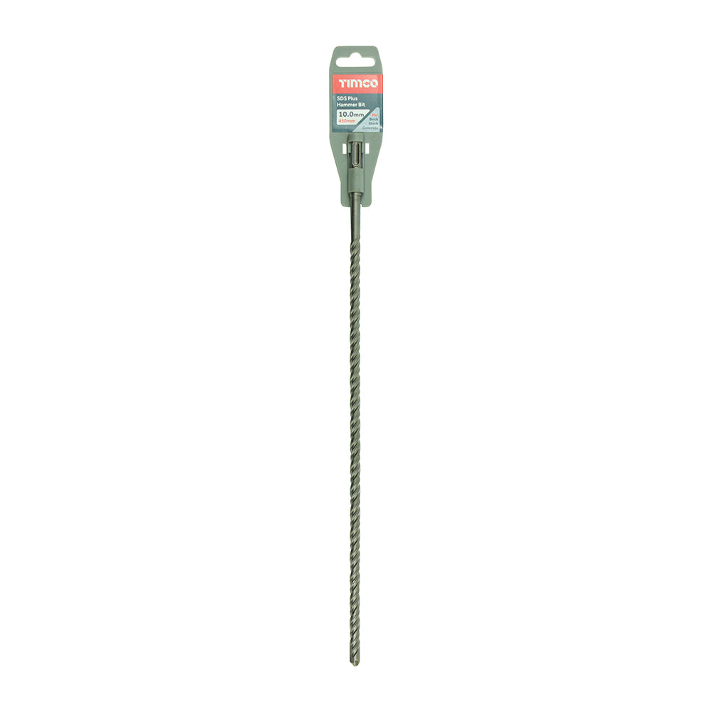 This is an image of Timco - SDS Plus Hammer Bit 10.0 x 450 (1 Each Clip) SDS10450