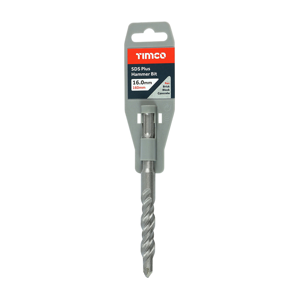 This is an image of Timco - SDS Plus Hammer Bit 16.0 x 160 (1 Each Clip) SDS16160