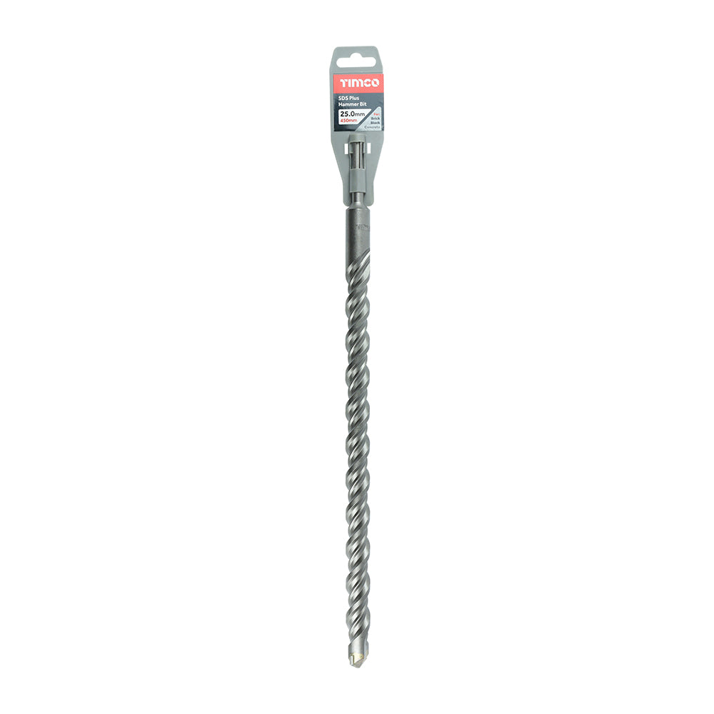 This is an image of Timco - SDS Plus Hammer Bit 25.0 x 450 (1 Each Clip) SDS25450