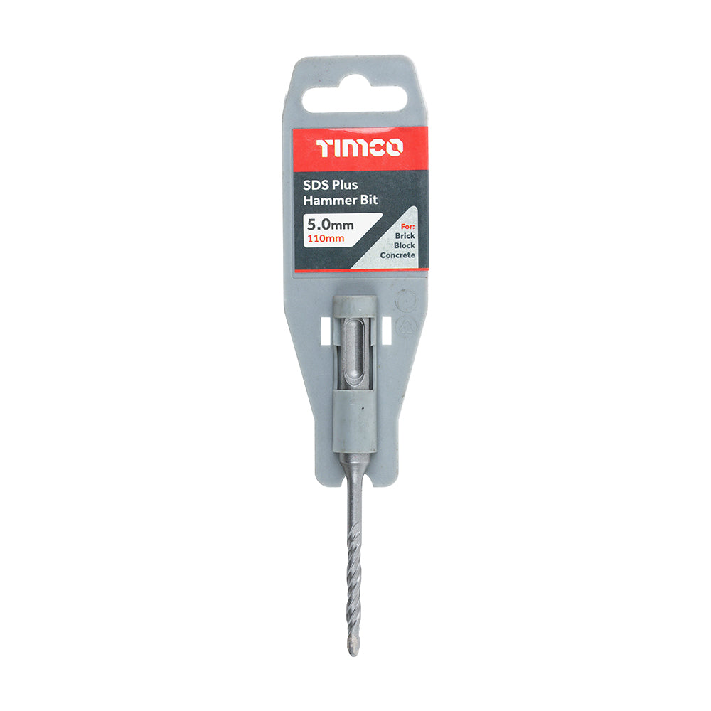 This is an image of Timco - SDS Plus Hammer Bit 5.0 x 110 (1 Each Clip) SDS5110