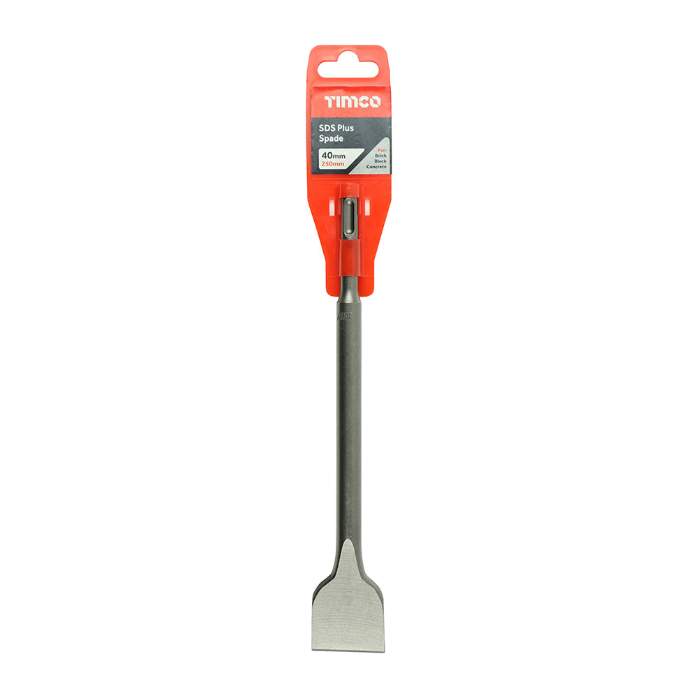 This is an image of Timco - SDS Plus Steels - Spade 40 x 250 (1 Each Clip) SDSS