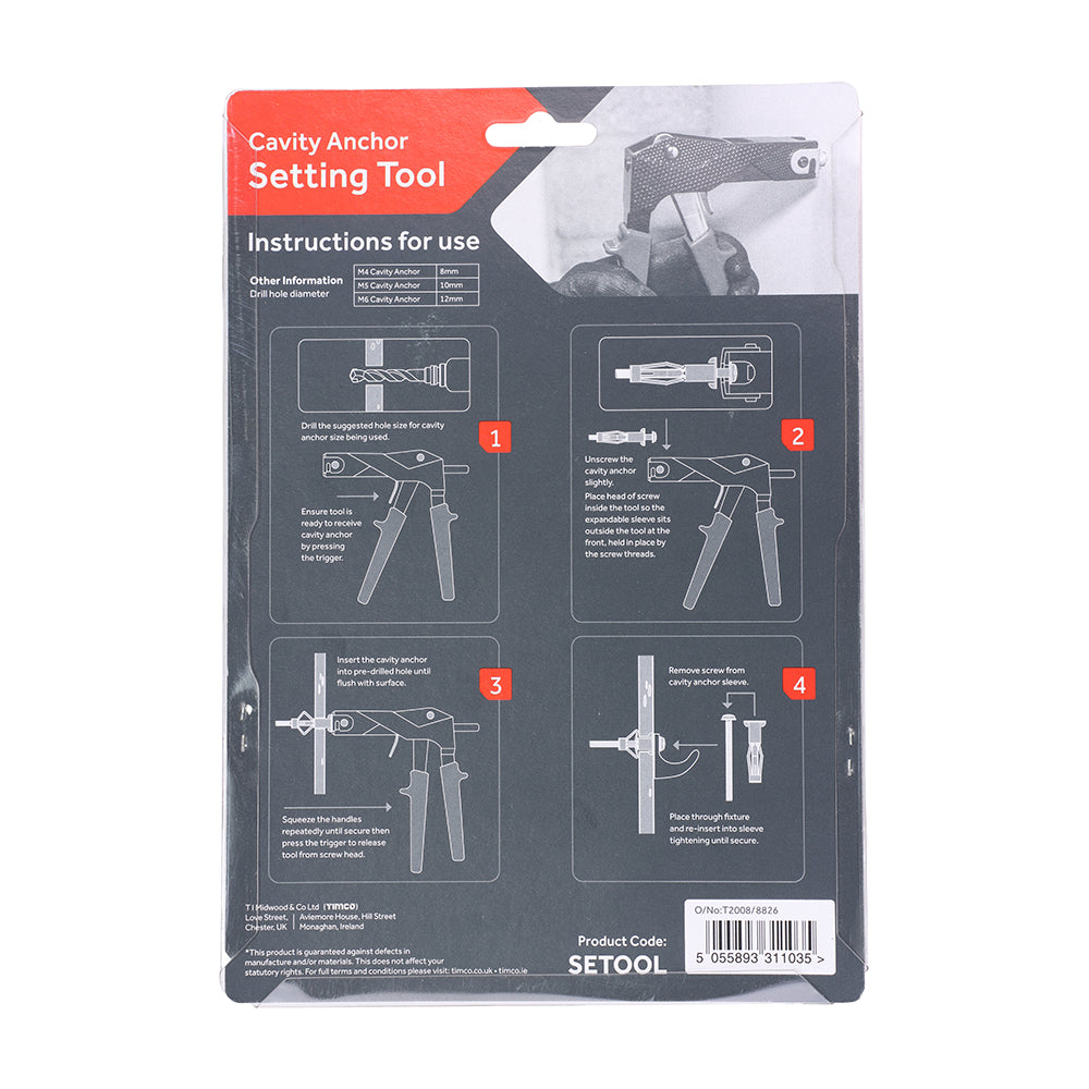 This is an image of Timco - Cavity Anchor Setting Tool - (1 Each Blister Pack) SETOOL
