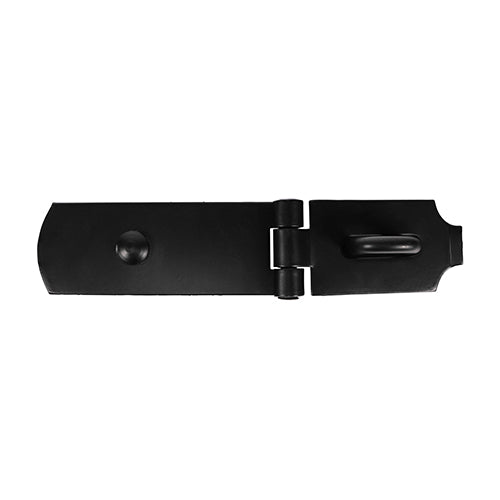 This is an image of Timco - Swivel Pattern Hasp & Staple - Heavy Duty - Black 8" (1 Each Plain Bag) SHS8BB