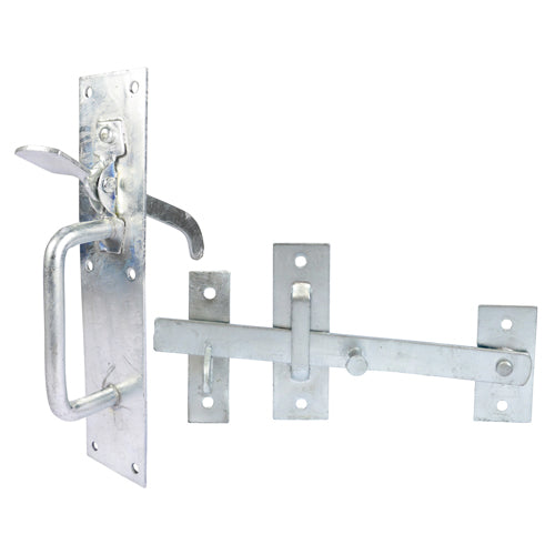 This is an image of Timco - Suffolk Latch - Medium Duty - Hot Dipped Galvanised 205 x 45mm (1 Each TIMbag) SLMGP