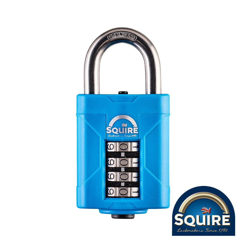 This is an image of Squire - Combination Padlock - Stainless Steel Open Shackle - CP50S 50mm (1 Each Blister Pack) SQR701002