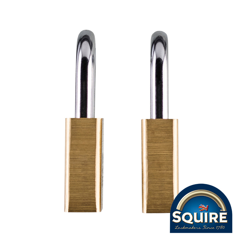 This is an image of Squire - Premium Brass Lion Padlock - Keyed Alike - LN5T 50mm (2 Pieces Blister Pack) SQR701048