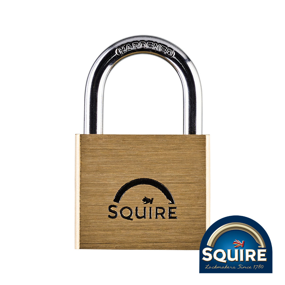 This is an image of Squire - Premium Brass Lion Padlock - LN4 40mm (1 Each Blister Pack) SQR701113