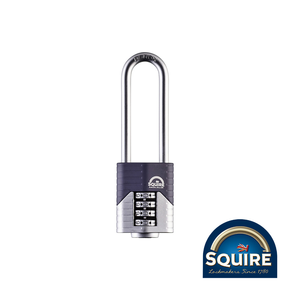 This is an image of Squire - Vulcan Combination Padlock - Boron 2.5" Long Shackle - VULCAN COMBI 50/2.5 50mm (1 Each Blister Pack) SQR701157