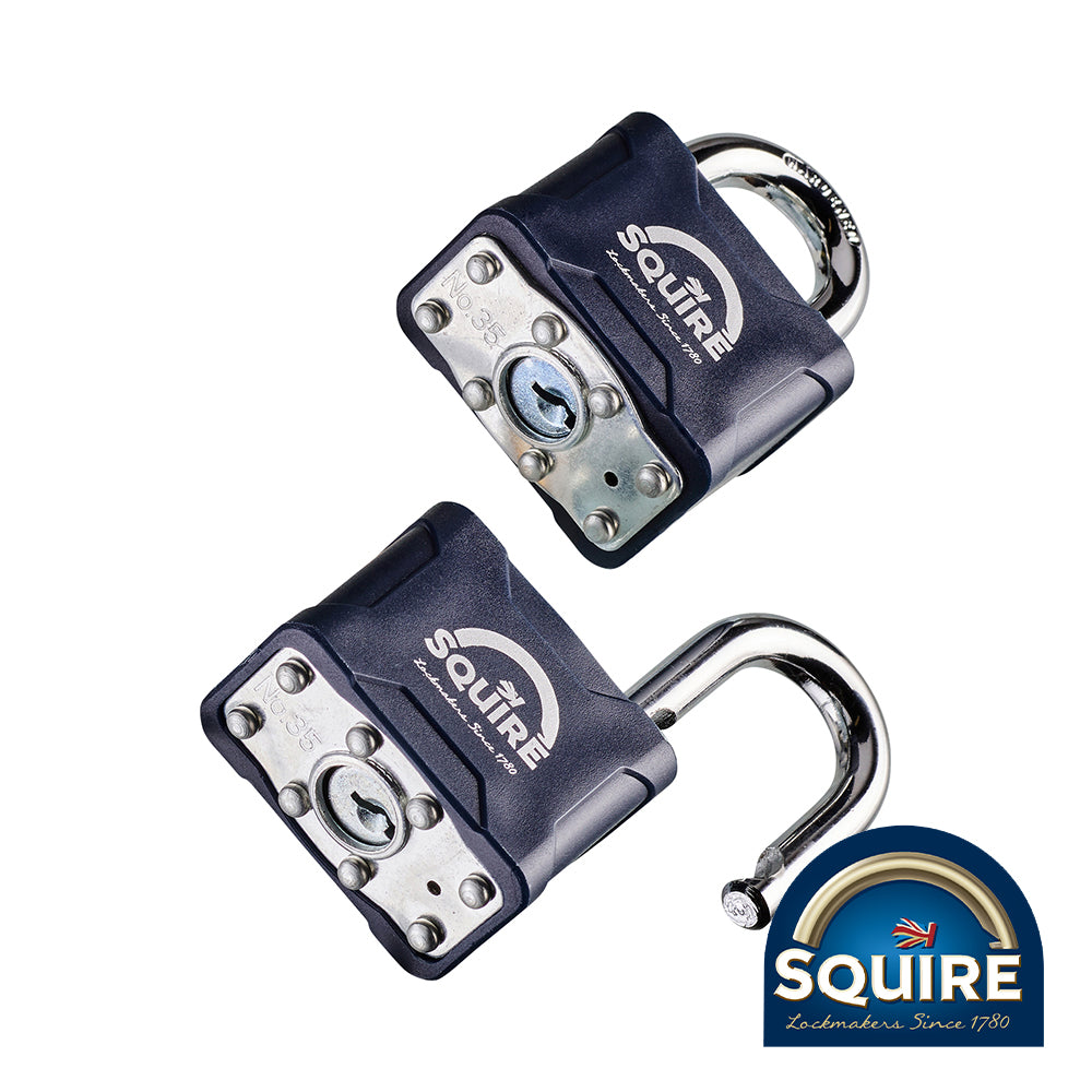 This is an image of Squire - Stronglock Laminated Padlock - Keyed Alike - 35T 40mm (2 Pieces Blister Pack) SQR701291