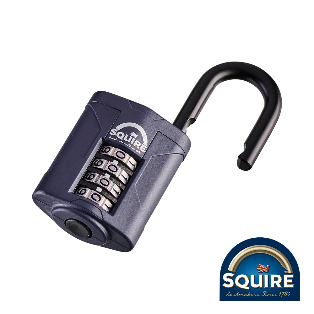 This is an image of Squire - Combination Padlock - Steel Open Shackle - CP40 40mm (1 Each Blister Pack) SQR701367