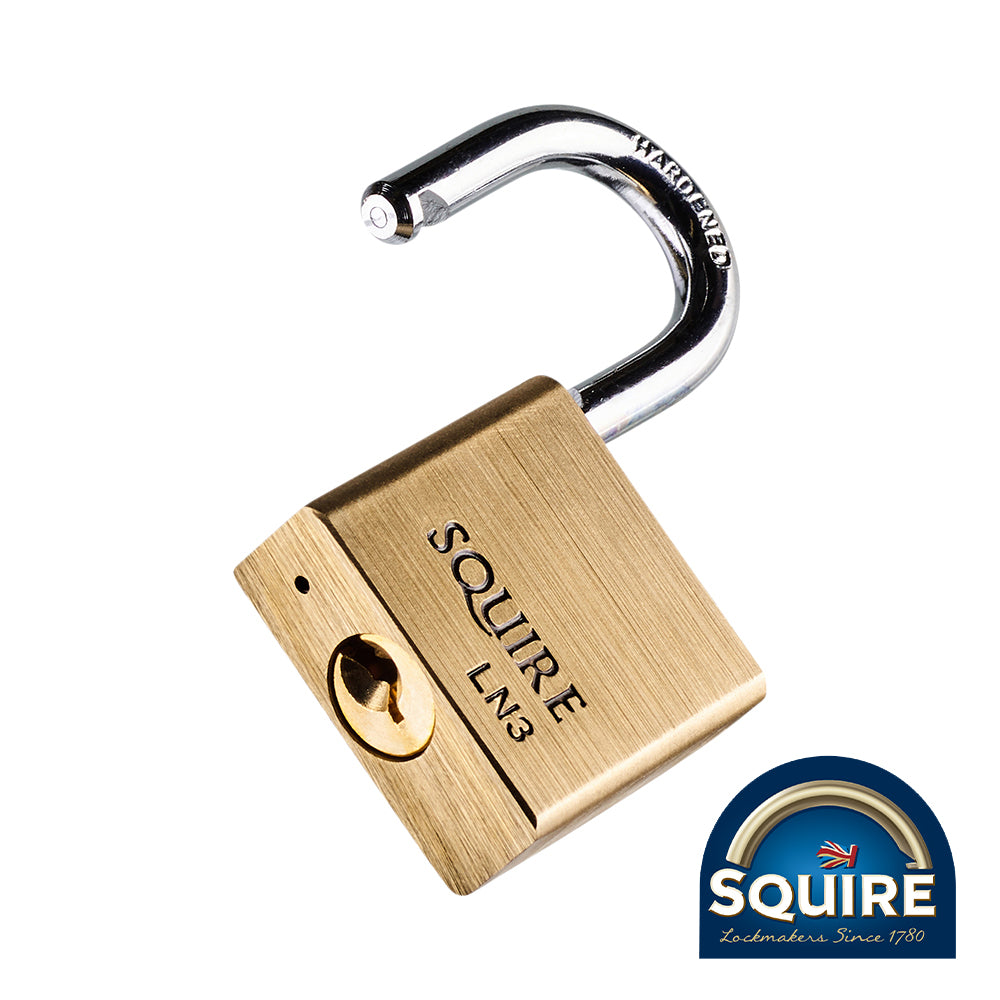 This is an image of Squire - Premium Brass Lion Padlock - Stainless Steel Shackle - LN3S 30mm (1 Each Blister Pack) SQR701482