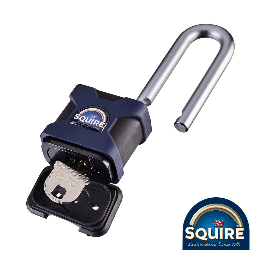 This is an image of Squire - Stronghold Padlock - 2.5" Long Shackle - SS50P5/2.5 50mm (1 Each Blister Pack) SQR701682
