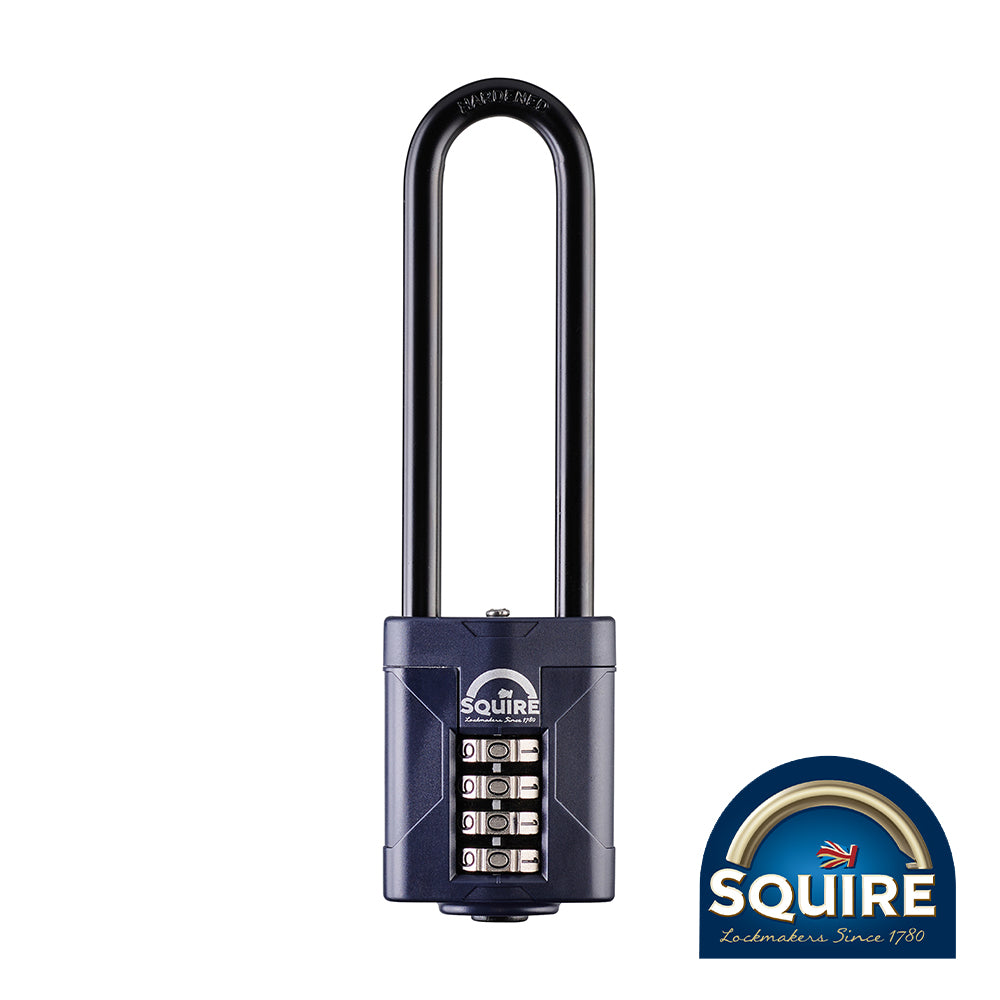 This is an image of Squire - Combination Padlock - Steel 4" Long Shackle - CP50/4 50mm (1 Each Blister Pack) SQR701730