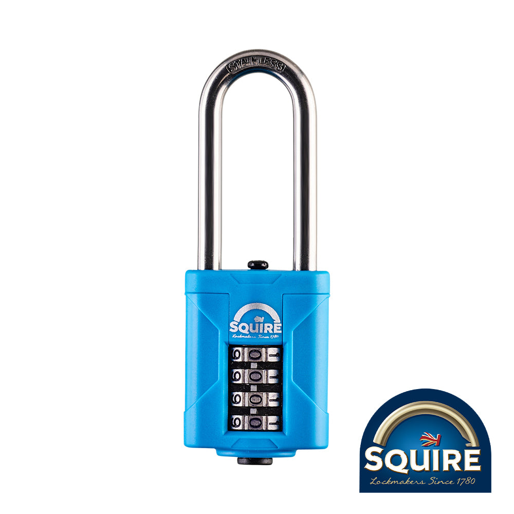 This is an image of Squire - Combination Padlock - Stainless Steel 2.5" Long Shackle - CP40S/2.5 40mm (1 Each Blister Pack) SQR701807