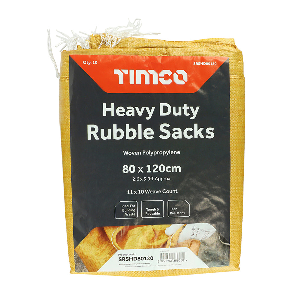 This is an image of Timco - Rubble Sacks - Heavy Duty 80 x 120cm (10 Pieces Bag) SRSHD80120