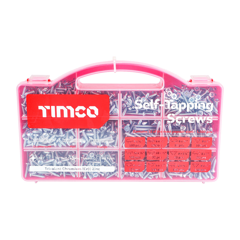 This is an image of Timco - Metal Tapping Screws - Mixed Tray - PZ - Self-Tapping - Zinc - (1305 PCS Tray) STSTRAY