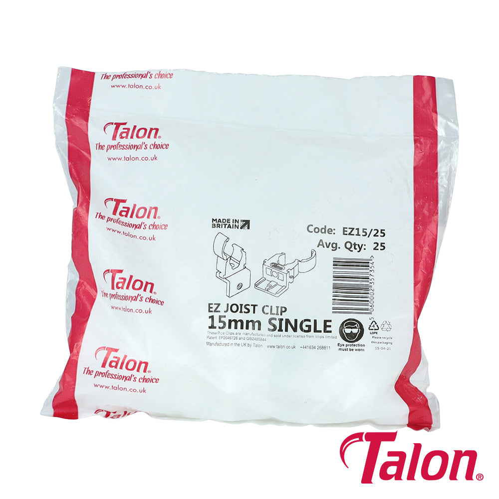 This is an image of Timco - EZ Joist Clip - White - EZ15/25 15mm - (25 PCS Bag) TALEZ1525