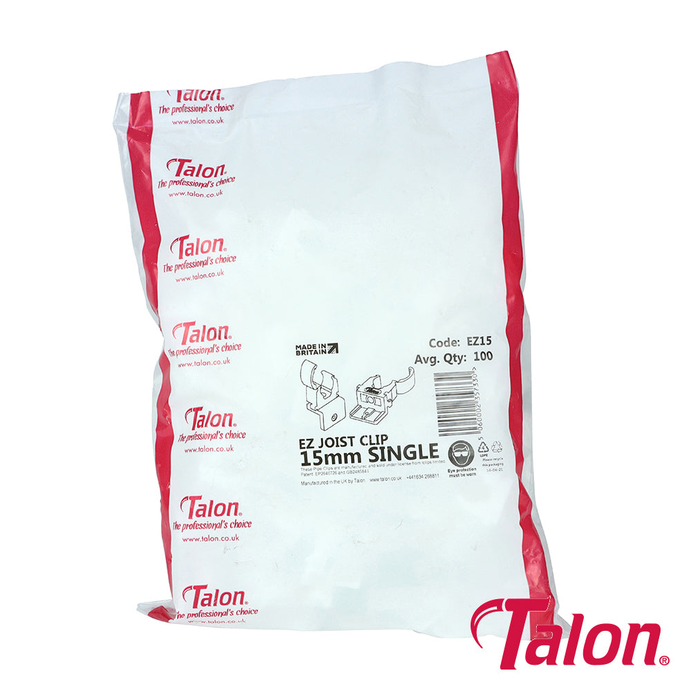 This is an image of Timco - EZ Joist Clip - White - EZ15 15mm - (100 PCS Bag) TALEZ15