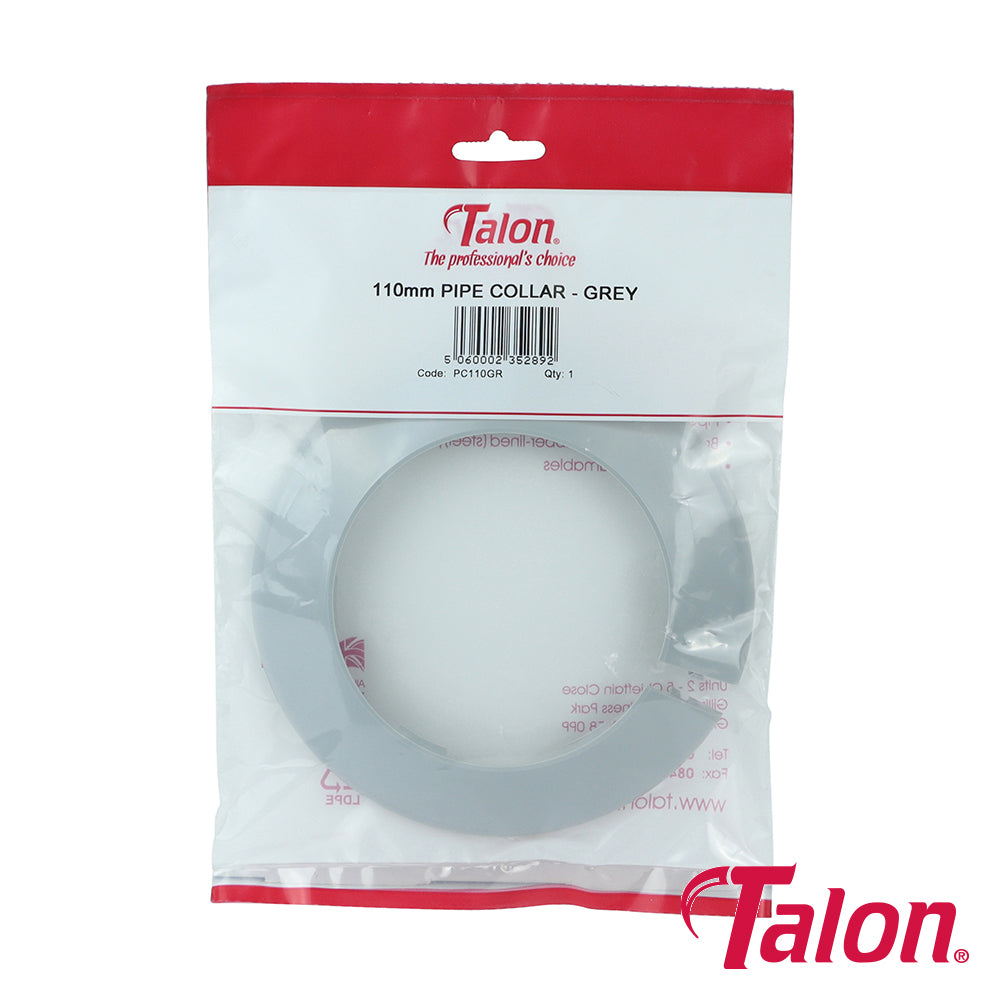 This is an image of Timco - Pipe Collar - Grey - PC110GR 110mm - (1 Each Bag) TALPC110GR