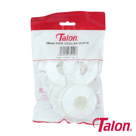 This is an image of Timco - Pipe Collar - White - PC2810 28mm - (10 PCS Bag) TALPC2810