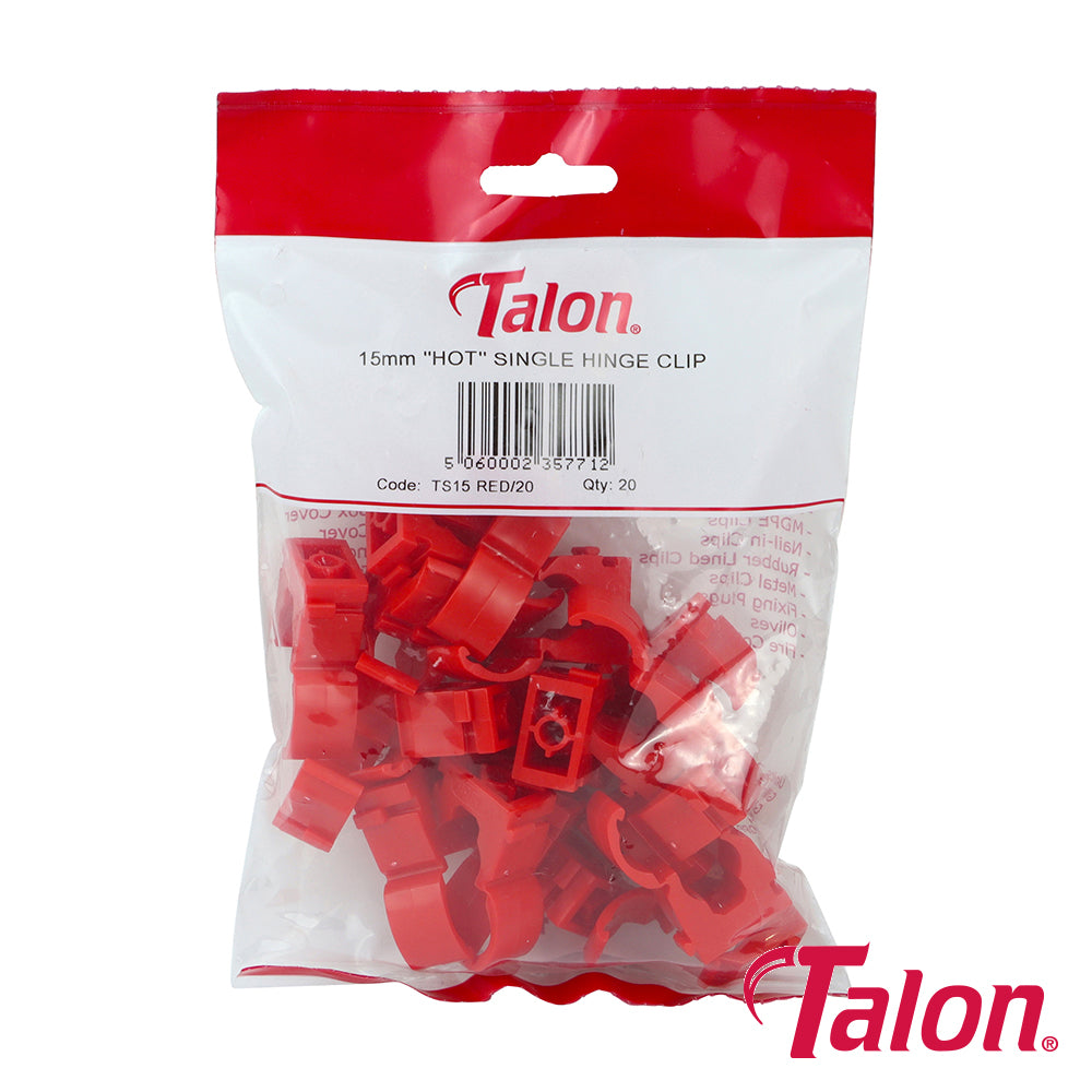 This is an image of Timco - Single Hinged ID Clip - Red - TS15RED20 15mm - (20 PCS Bag) TALTS15RED20
