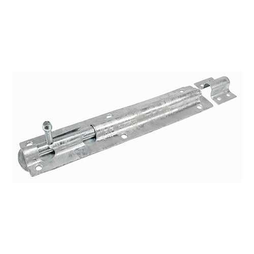 This is an image of Timco - Straight Tower Bolt - Hot Dipped Galvanised 10" (1 Each Plain Bag) TBS10GB