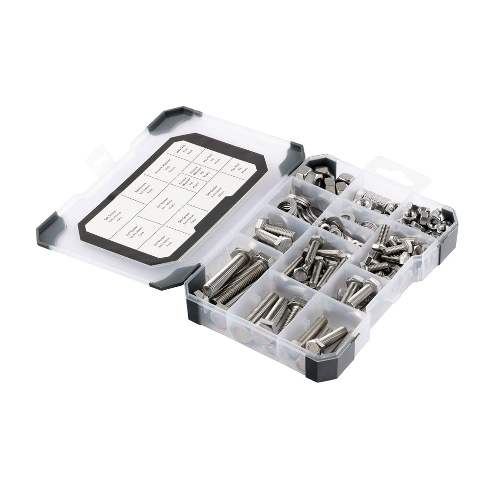 This is an image of Timco - Mixed Tray - Set Screws Nuts Washers - Zinc - (199 PCS Tray) TRAY620