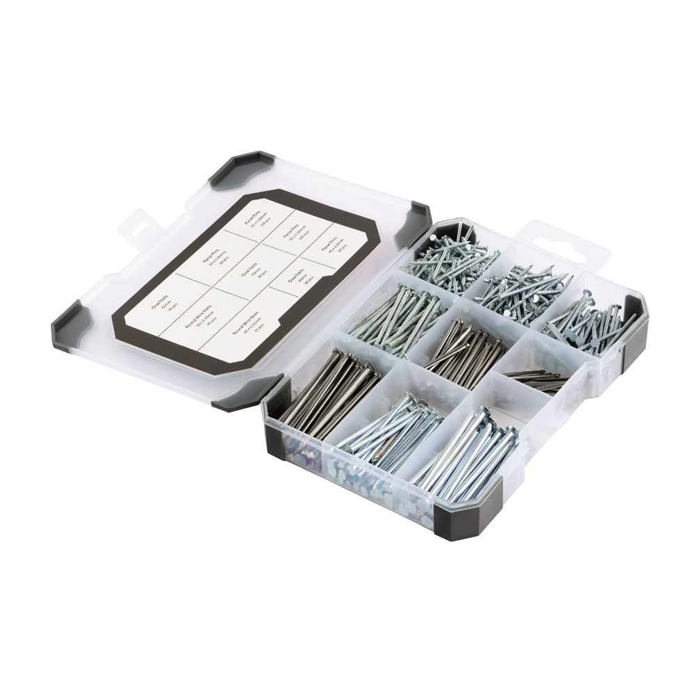 This is an image of Timco - Mixed Tray - Pins & Nails - Bright - (495 PCS Tray) TRAY680