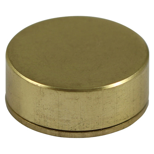 This is an image of Timco - Threaded Screw Caps - Solid Brass - Satin 14mm - (4 PCS TIMpac) TSC14SBP