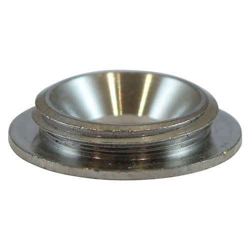 This is an image of Timco - Threaded Screw Caps - Solid Brass - Satin Chrome 16mm - (4 PCS TIMpac) TSC16SCP