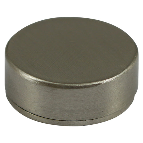 This is an image of Timco - Threaded Screw Caps - Solid Brass - Satin Nickel 16mm - (4 PCS TIMpac) TSC16SNP