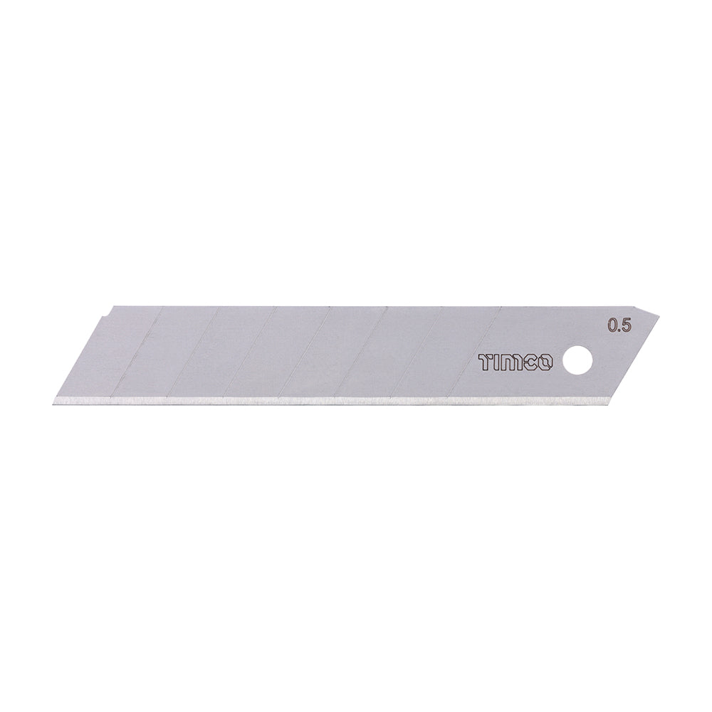 This is an image of Timco - Snap Off Utility Knife Blades 100 x 18 x 0.6 (10 Pieces Backing Card) UBSNAP18