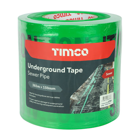 This is an image of Timco - Underground Tape - Sewer Pipe 365m x 150mm (1 Each Roll) PCSUTSP