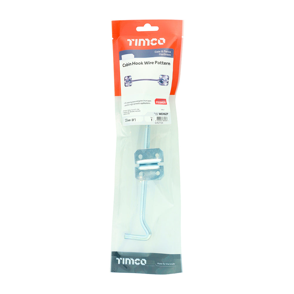 This is an image of Timco - Cabin Hooks - Wire Pattern - Zinc 8" (1 Each TIMpac) WCH8ZP