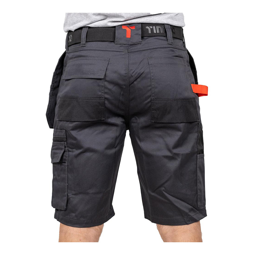 This is an image of Timco - Workman Shorts - Grey/Black W30 (1 Each Bag) WSGBK30