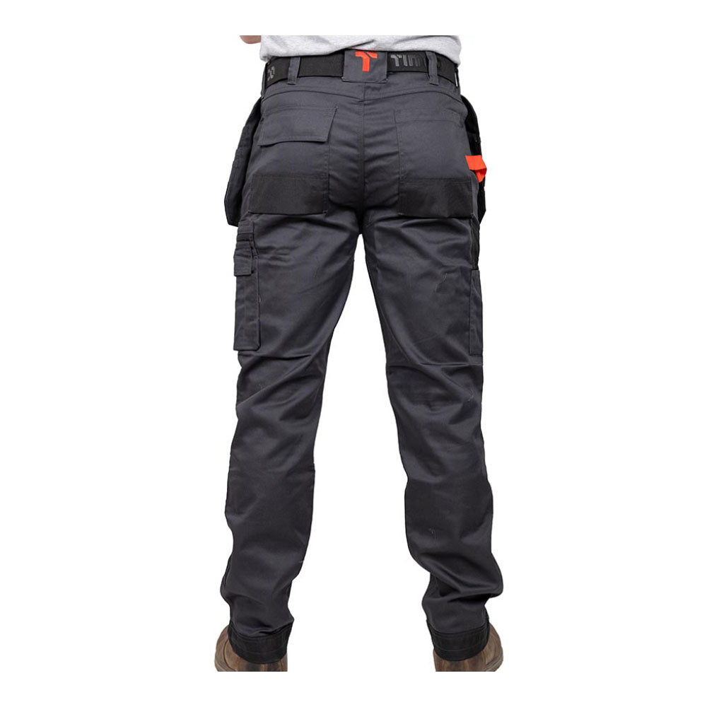This is an image of Timco - Workman Trousers - Grey/Black W32 L34 (1 Each Bag) WTGBK3234