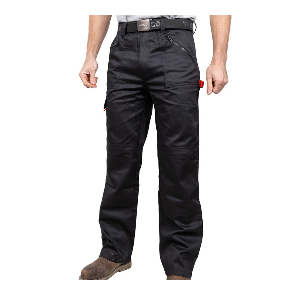 This is an image of Timco - Yardsman Trousers - Black W36 L32 (1 Each Bag) YTBK3632