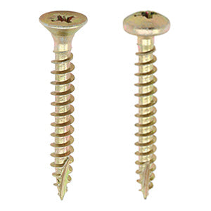 Classic Yellow Countersunk and Pan Head Woodscrews