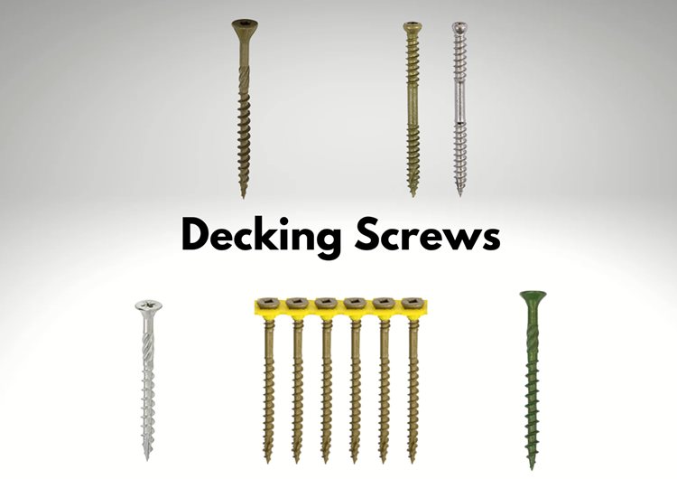 This is an image showing a range of decking screws we can supply