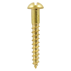 Brass Roundhead Woodscrew Next Day Delivery