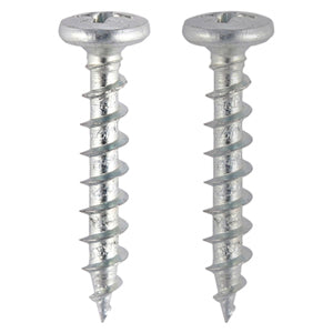 Shallow Pan Countersunk Head Screws, Single Thread, Gimlet Tip