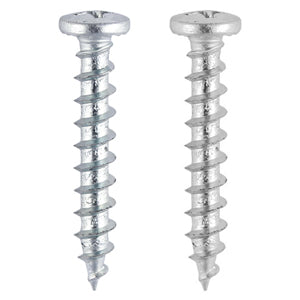 Shallow Pan with Serrations Screws, Single Thread, Gimlet Tip