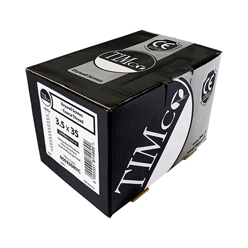 This is an image of Timco - Drywall Screws - PH - Bugle - Coarse Thread - Grey 3.5 x 32mm - (1000 PCS Box) 00032DRYC