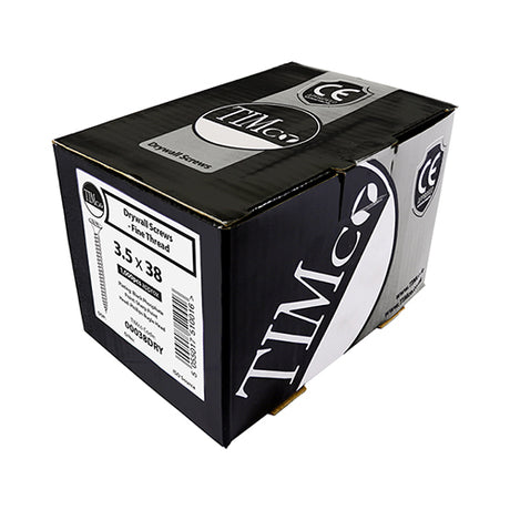 This is an image of Timco - Drywall Screws - PH - Bugle - Fine Thread - Grey 3.5 x 35mm - (1000 PCS Box) 00035DRY