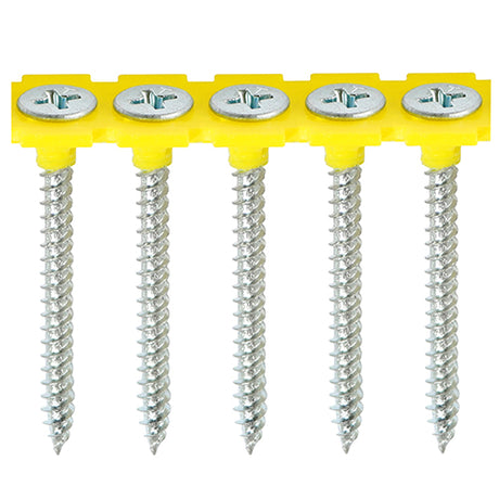 This is an image of Timco - Collated Drywall Screws - PH - Bugle - Fine Thread - Zinc 3.5 x 38mm - (1000 PCS Box) 00038COLDZYS